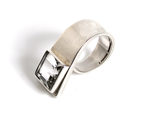 Wedding Rings, "Rare" Original Vintage Ring Handmade Sterling Silver 925s & Rock Crystal Designed by Rey Urban for Å. Fausing Denmark Size UK. H at Grasilver.com, buy Wedding Rings, engement rings, cocktail party rings, bridesmaid ring, rings wedding, wedding ring